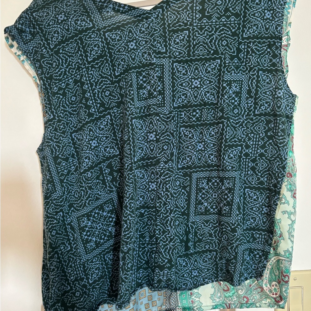 Anthropologie Teal Paisley Blouse - Picture 3 of 3